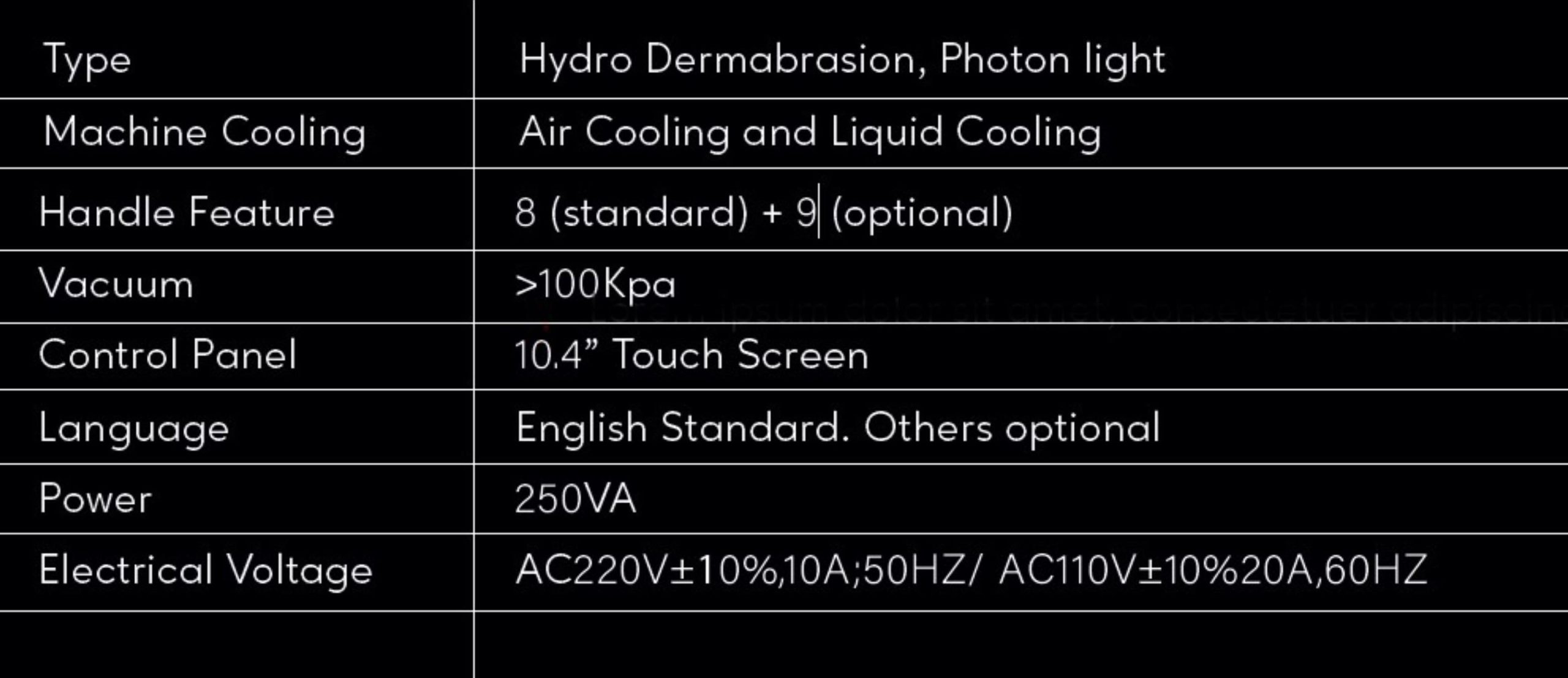 Hydra Specifications